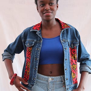 Blue and Red Jeans Jacket