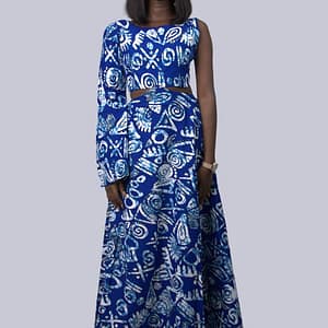 Single Sleeve Cut-out Maxi Dress